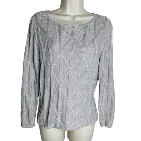 Spirit of the Andes Cable knit 100% Pima cotton Sweater Medium Square Neck Peru - Picture 3 of 13